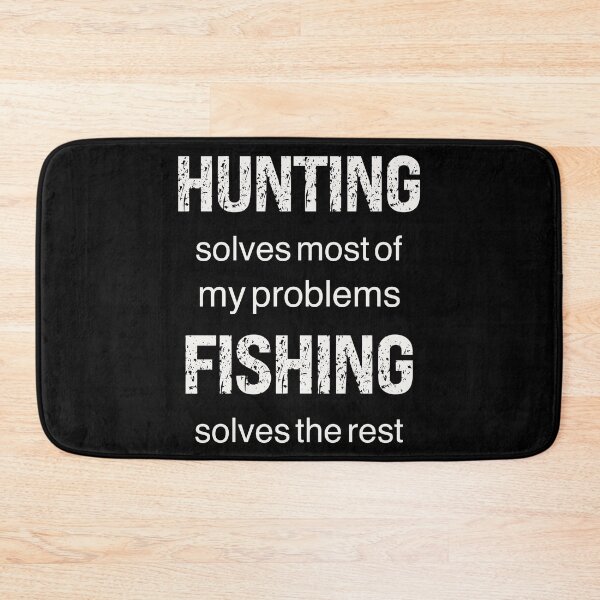 Item preview, Rustic Hunting fishing design - hunting solves problems…fishing solves the rest designed and sold by Inktown.
