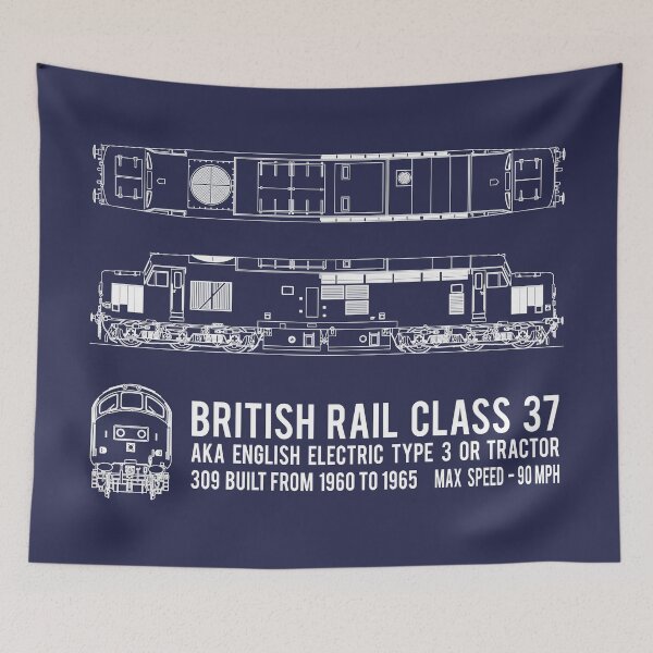 Item preview, British Rail Class 37 English Electric Type 3 Locomotive Blueprint Diagrams Gift designed and sold by Maljonic.