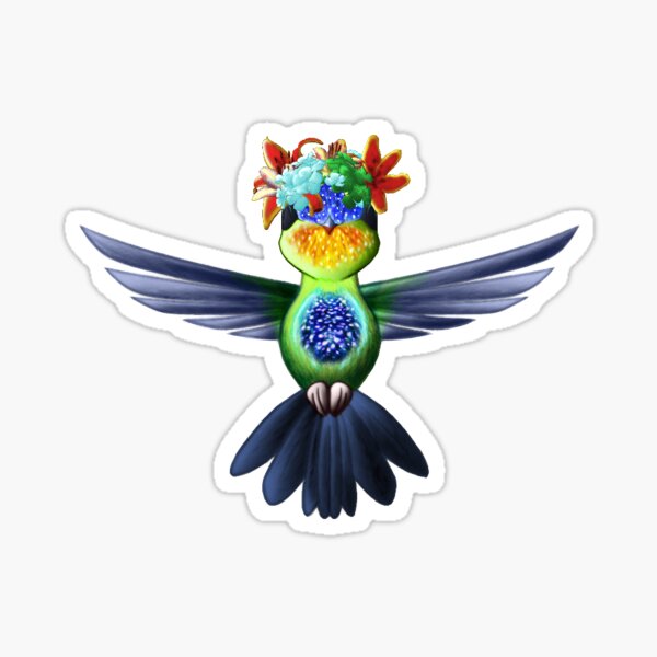Fiery-Throated Hummingbird Version 001 Sticker