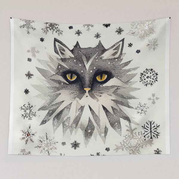 Item preview, Cat and Snowflakes designed and sold by recollectionsv.
