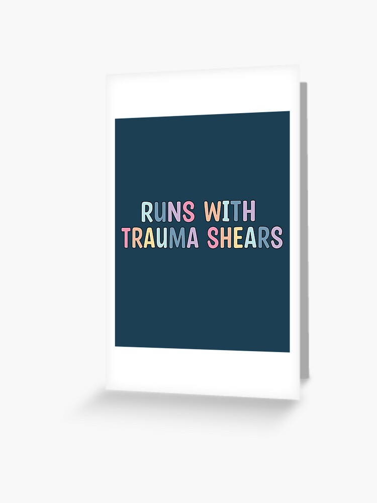 Runs With Scissors Demerit Badge Greeting Card for Sale by