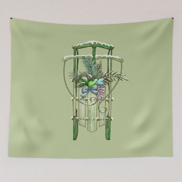 Item preview, Winter-TIme Fun Vintage Green Shooting Star - Flyer Sled designed and sold by sunnthreads.