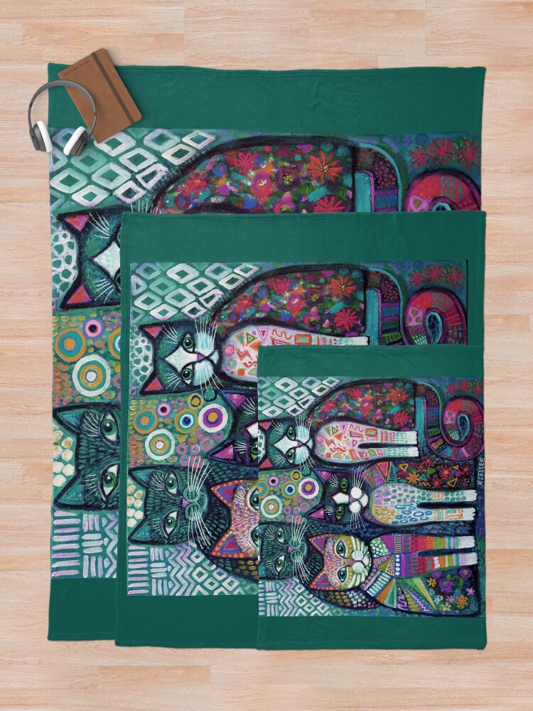 Alternate view of Quirky Cats Throw Blanket