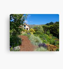 House and Garden, French Farm, Banks Peninsula, New Zealand. Canvas Print