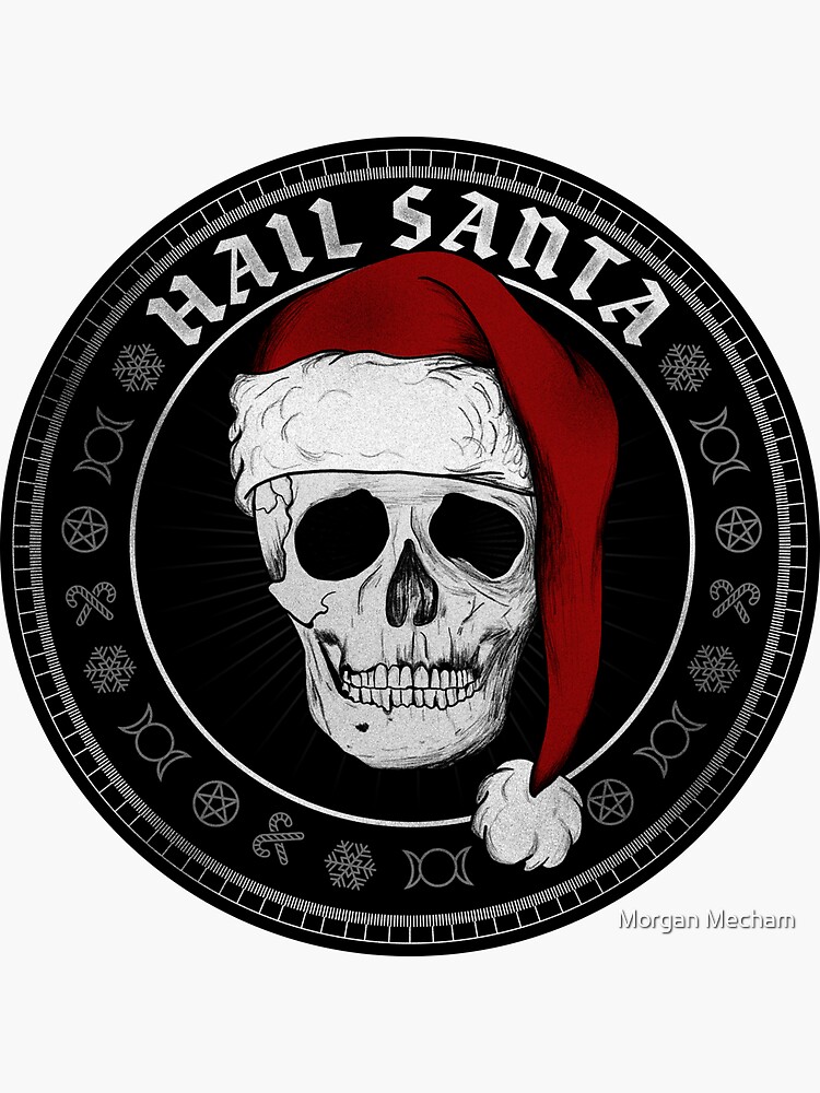 Hail Santa, Goth Christmas Skeleton, Occult Gifts, pagan xmas, emo  clothing, witchy Christmas | Sticker