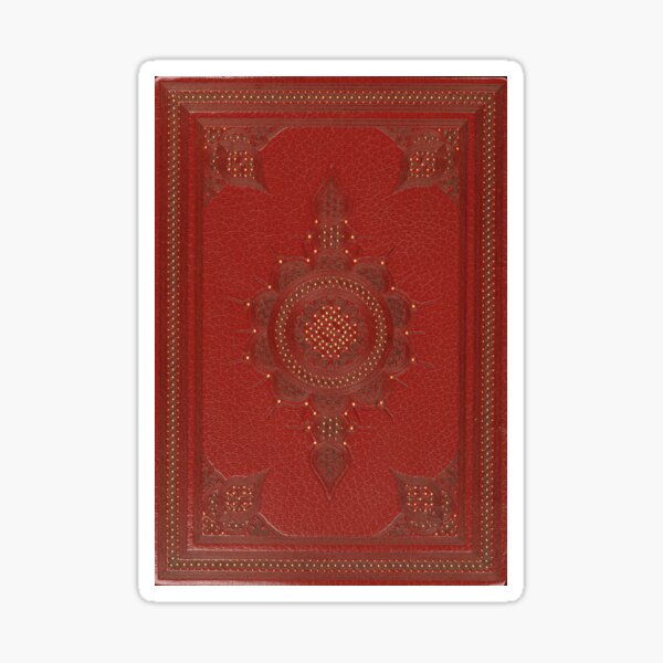 Red leather book cover with simple gold inlay border design Hardcover  Journal for Sale by coverinlove
