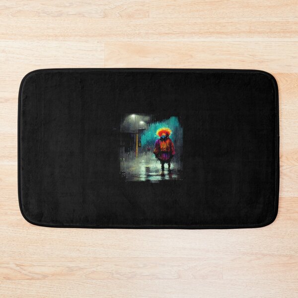 Item preview, Dark Scary Clown Neon Street Art Rainy Night designed and sold by LADistrictGarb.