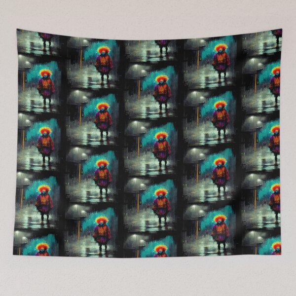 Item preview, Dark Scary Clown Neon Street Art Rainy Night designed and sold by LADistrictGarb.