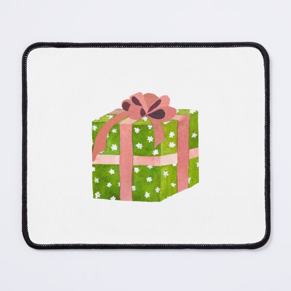 Item preview, green gift box with flower watercolor illustration designed and sold by Yana Mustafina | Boho Soulful Designs.