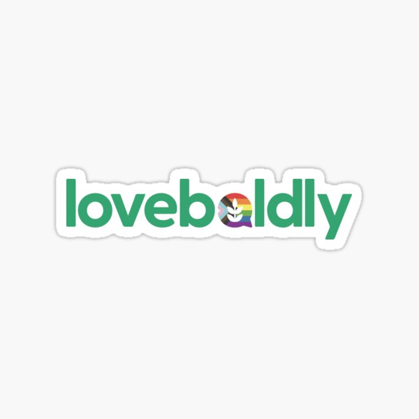 LOVEboldly's Logo with a Pride Theme Sticker