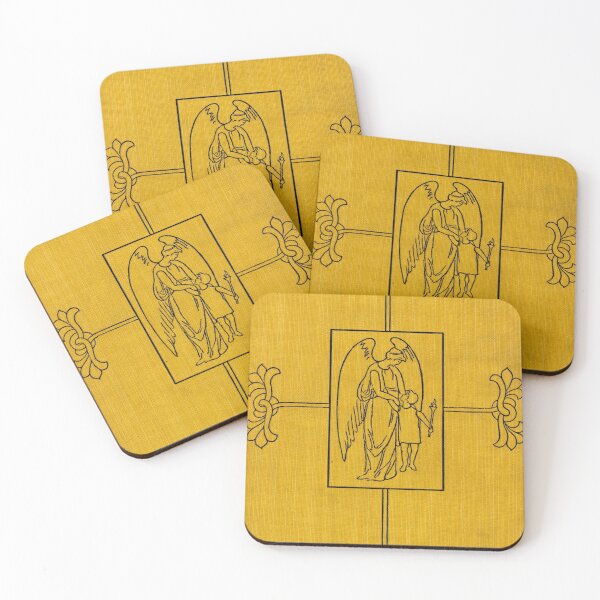 Item preview, Yellow cloth book cover with angel and child design designed and sold by coverinlove.