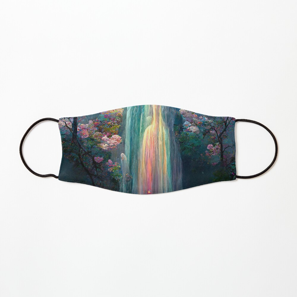 Pastel Room Decor Rainbow Waterfall Abstract Art Print Mask