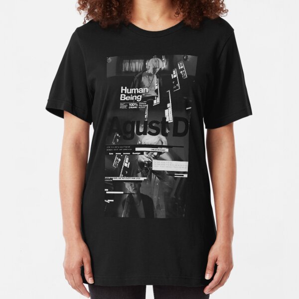 Agust D black Slim Fit T-Shirt