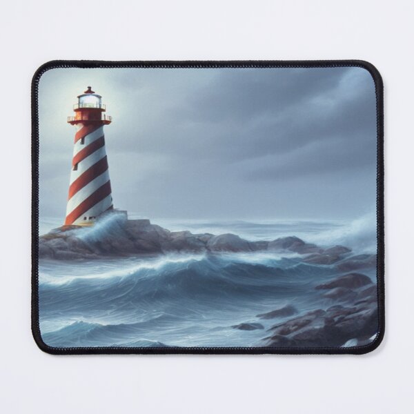 Item preview, Art of a lighthouse in an angry sea designed and sold by TravelingOak.