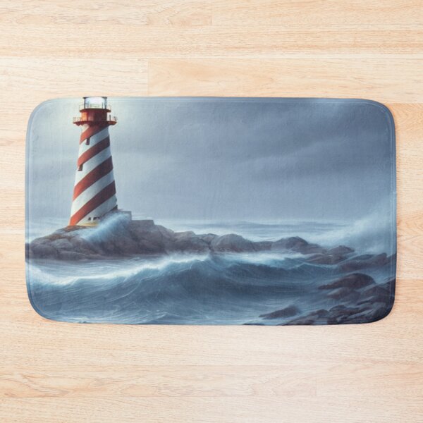 Item preview, Art of a lighthouse in an angry sea designed and sold by TravelingOak.