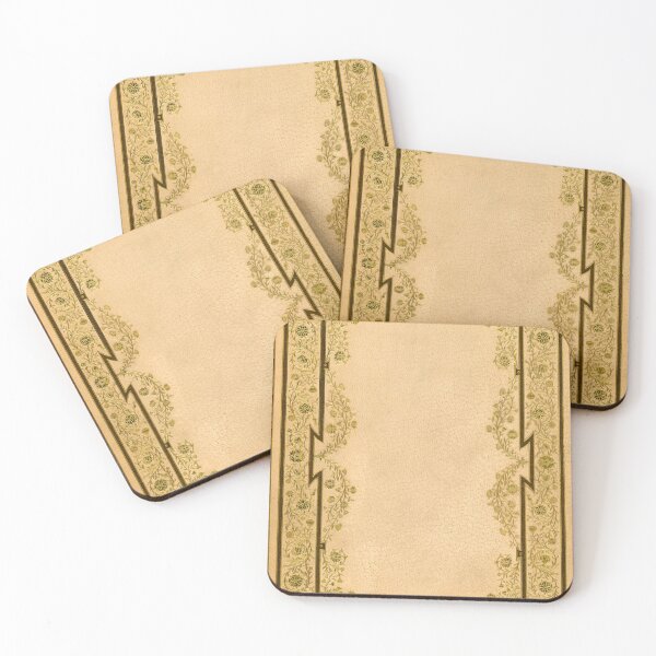 Item preview, Cream embossed leather book cover with colored inlay design  designed and sold by coverinlove.