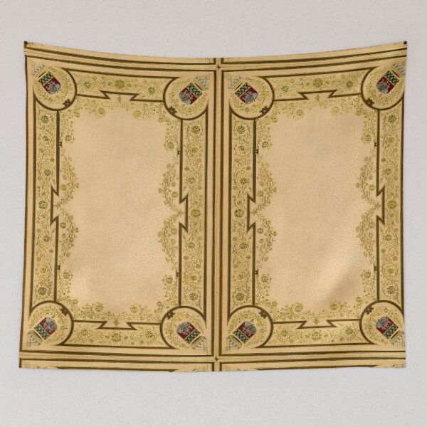 Item preview, Cream embossed leather book cover with colored inlay design  designed and sold by coverinlove.