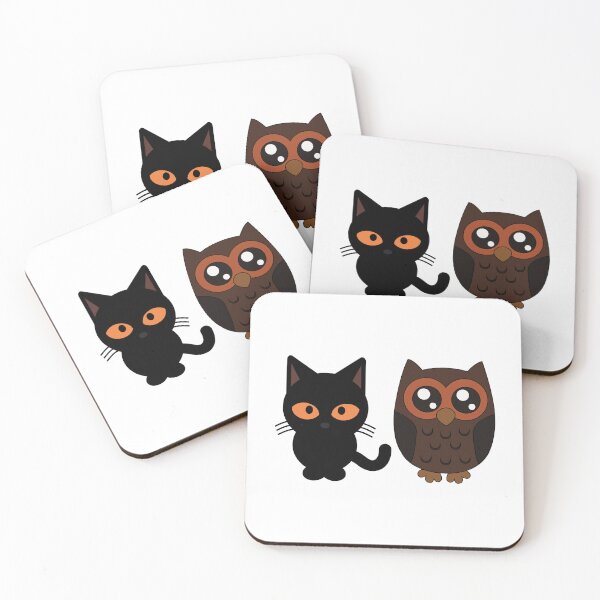 Item preview, a cat and an owl designed and sold by Amadej.