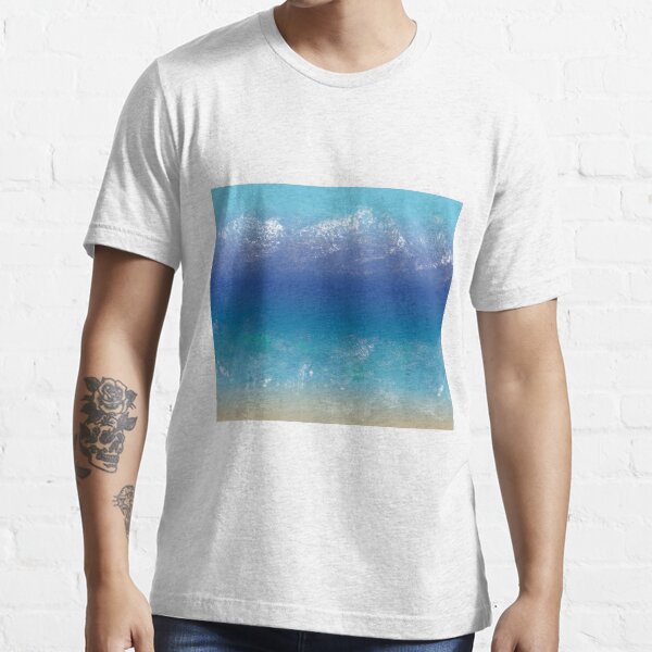 Abstract Teal, Blue Painting, Beach, Mountains Essential T-Shirt