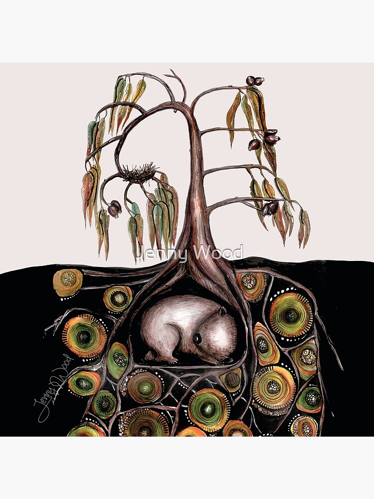 Thumbnail 2 of 2, Tote Bag, What's in the wombat burrow? designed and sold by dishmoptop.