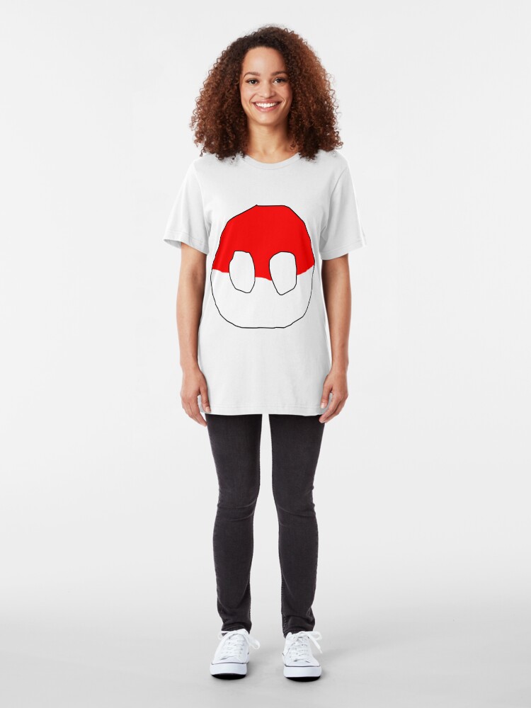 Alternate view of Polandball - Can into space - Countryball Slim Fit T-Shirt