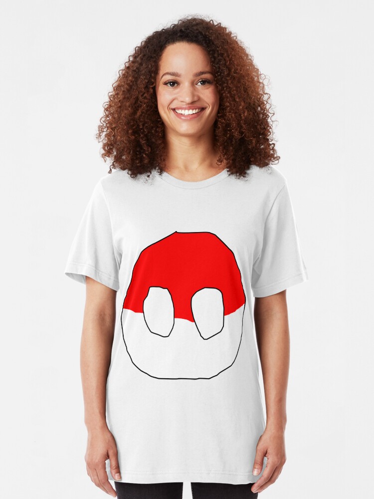 Alternate view of Polandball - Can into space - Countryball Slim Fit T-Shirt