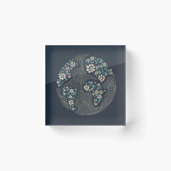 Item preview, The Earth Laughs in Flowers - florists, gardeners, nature lovers.  World Map Globe. Caroline Laursen original designed and sold by Caroline Laursen.
