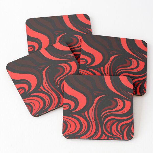 Item preview, Minimalist Red Lines and Waves on Black Background  designed and sold by Evolvity.