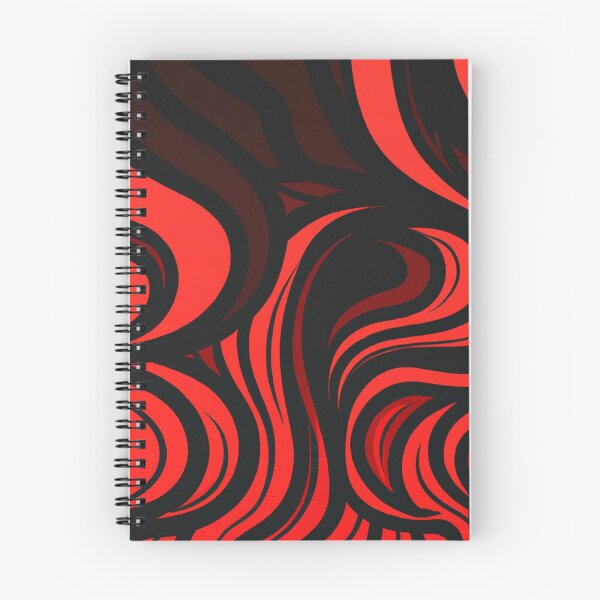 Item preview, Minimalist Red Lines and Waves on Black Background  designed and sold by Evolvity.