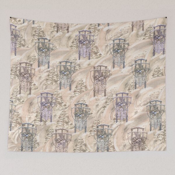 Item preview, Vintage Shooting Star Flyer Sled With Christmas Trees Pattern designed and sold by sunnthreads.