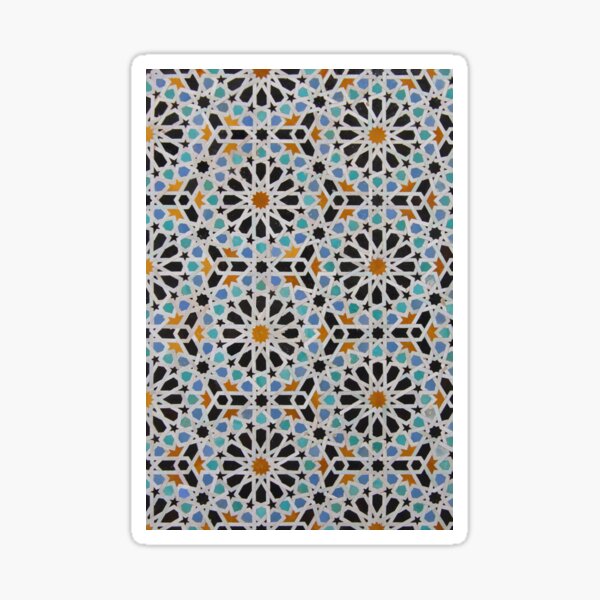 Floral Tiles, Fes, Morocco Sticker