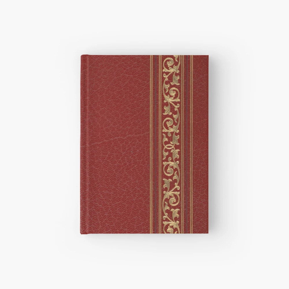 vintage Italian Red Leather Distressed Book Cover Emboss Medallion –  Designer Unique Finds