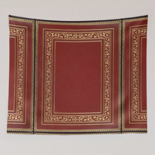 Item preview, Red embossed leather book cover with gold inlay border design  designed and sold by coverinlove.