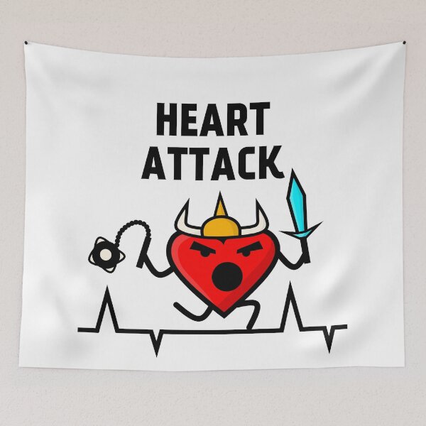 Item preview, Heart attack, viking barbarian heart, heart rate frequency designed and sold by EnzoVectorism.