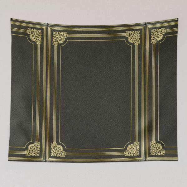 Item preview, Black green leather book cover with gold inlay border design designed and sold by coverinlove.