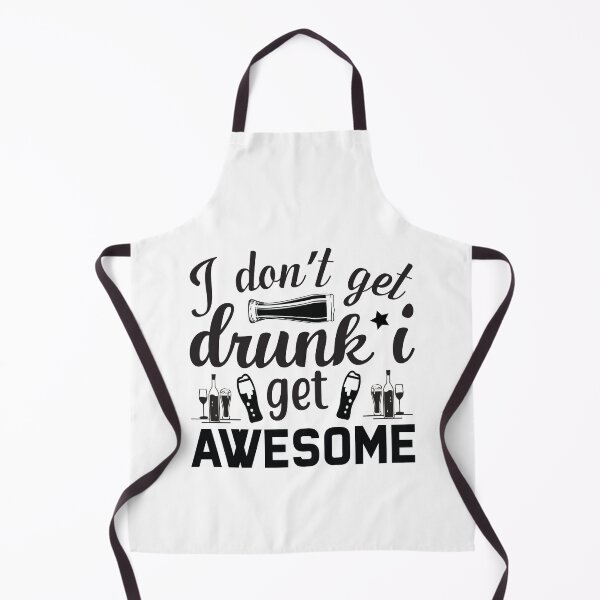 Item preview, I Dont Get Drunk I Get Awesome - Black Writing With Beer Bottle And Glass designed and sold by ImagesDesigns.