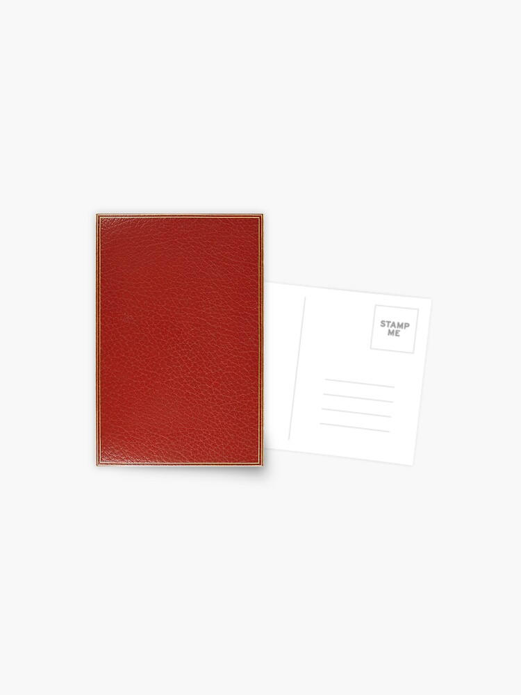 Red leather book cover with simple gold inlay border design | Hardcover  Journal