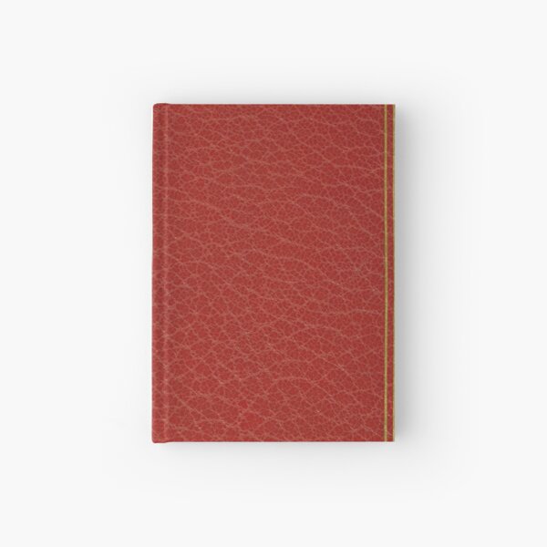 Red embossed leather book cover with gold inlay border design