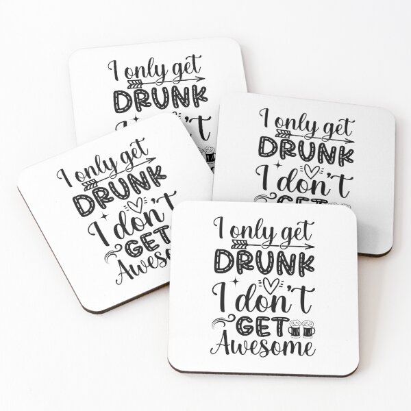 Item preview,  I Dont Get Drunk I Get Awesome - Black Writing With Beer Bottle And Glass designed and sold by ImagesDesigns.