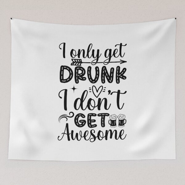 Item preview,  I Dont Get Drunk I Get Awesome - Black Writing With Beer Bottle And Glass designed and sold by ImagesDesigns.