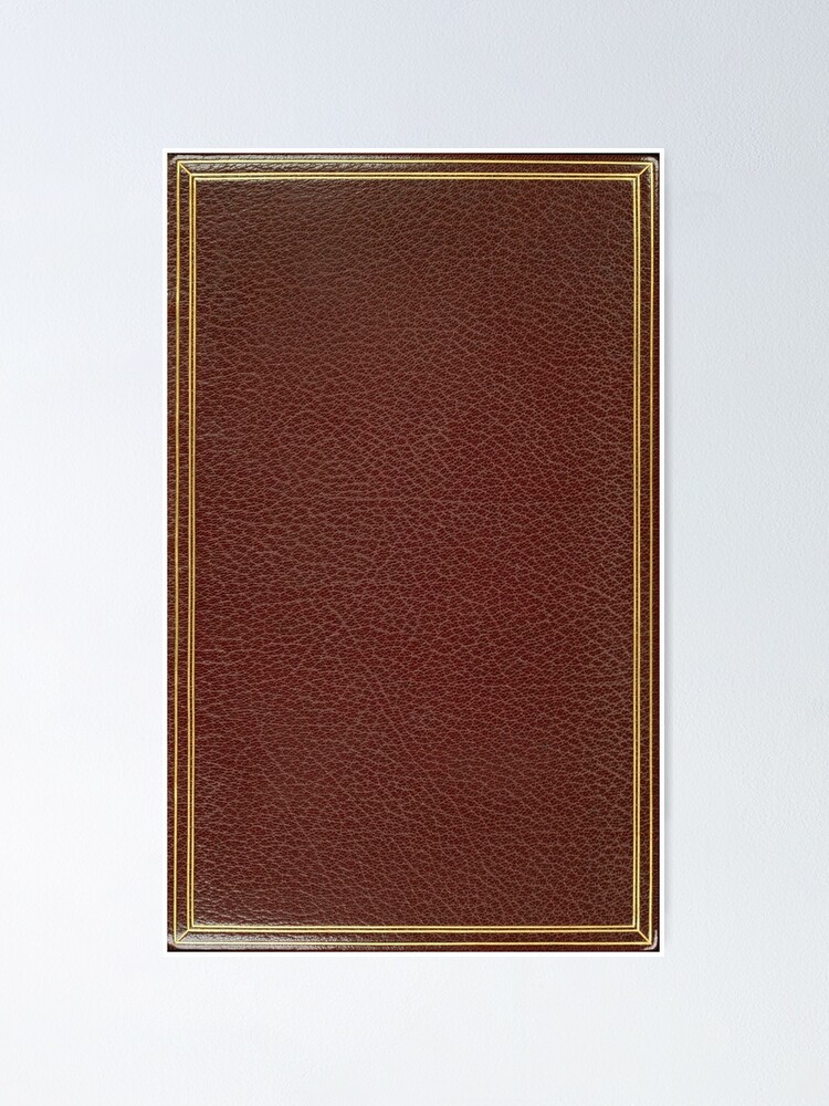 Red leather book cover with simple gold inlay border design Hardcover  Journal for Sale by coverinlove