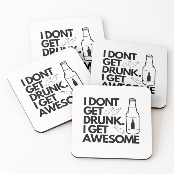 Item preview,   I Dont Get Drunk I Get Awesome - Black Writing With Beer Bottle And Glass designed and sold by ImagesDesigns.