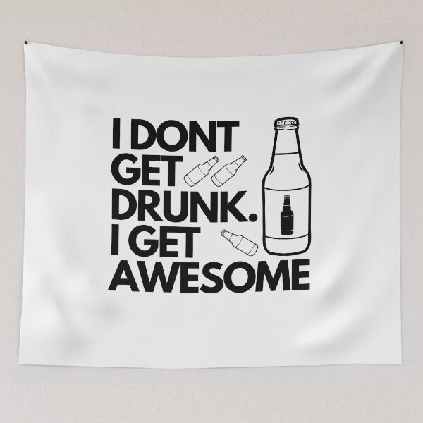 Item preview,   I Dont Get Drunk I Get Awesome - Black Writing With Beer Bottle And Glass designed and sold by ImagesDesigns.