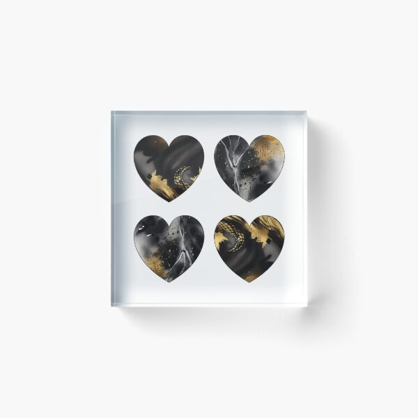 Item preview, Black, White, and Gold Hearts designed and sold by ~.