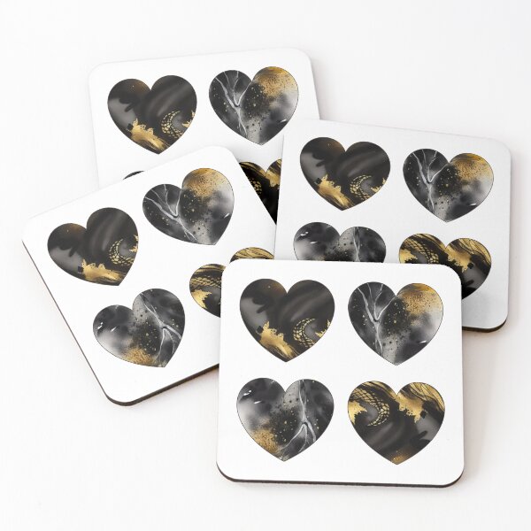 Item preview, Black, White, and Gold Hearts designed and sold by ~.