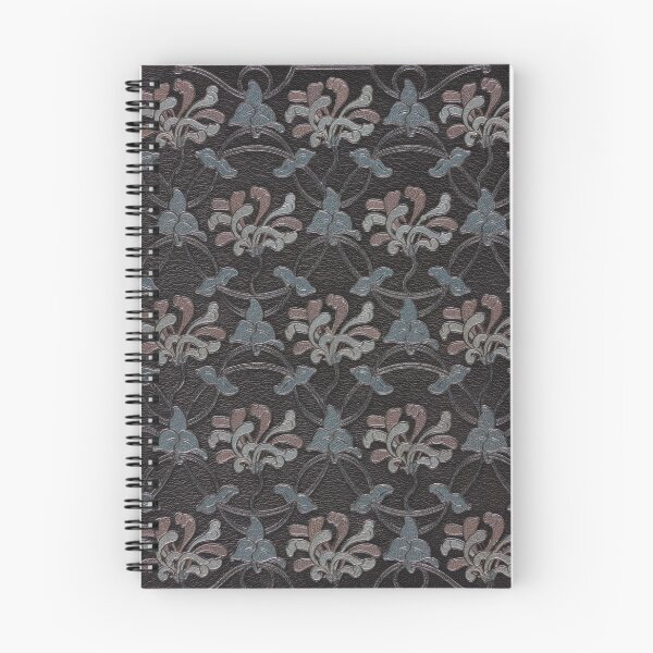Item preview, Black Embossed leather book cover with colored floral design  designed and sold by coverinlove.