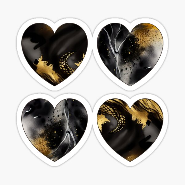 Item preview, Black, White, and Gold Hearts designed and sold by AstraLowelle.