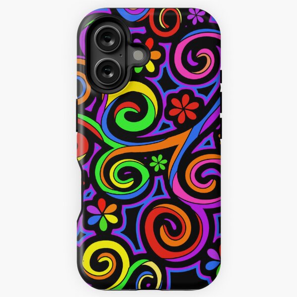 Aperçu de l'œuvre Arc-en-ciel Couleurs Abstrait Tourbillons Hippy Art créée et vendue par Alondra.