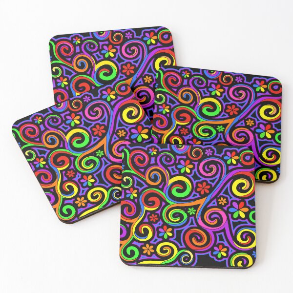 Item preview, Rainbow Colors Abstract Swirls Hippy Art designed and sold by Alondra.