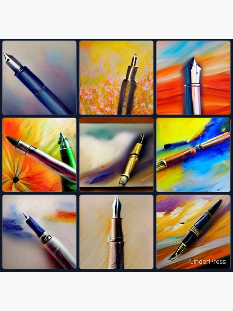 "Fountain Pen Art" Sticker for Sale by CinderPress Redbubble